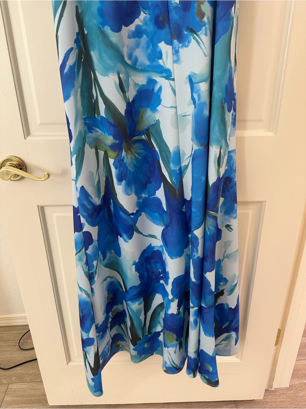 Adrianna Papell Blue Floral One-Shoulder Evening Dress - Picture 3 of 8
